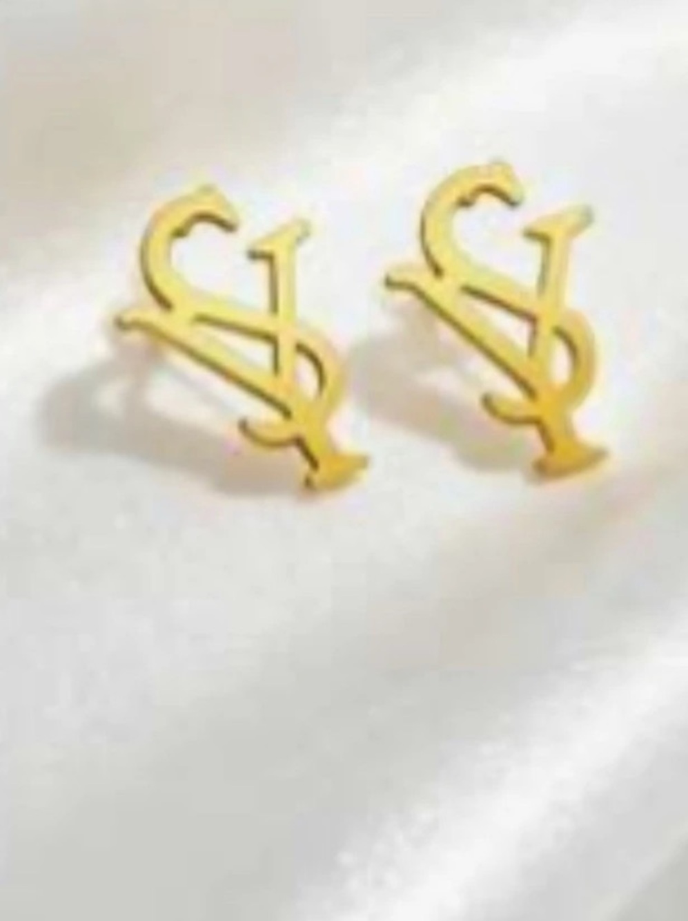 Gold Logo Earrings Like New